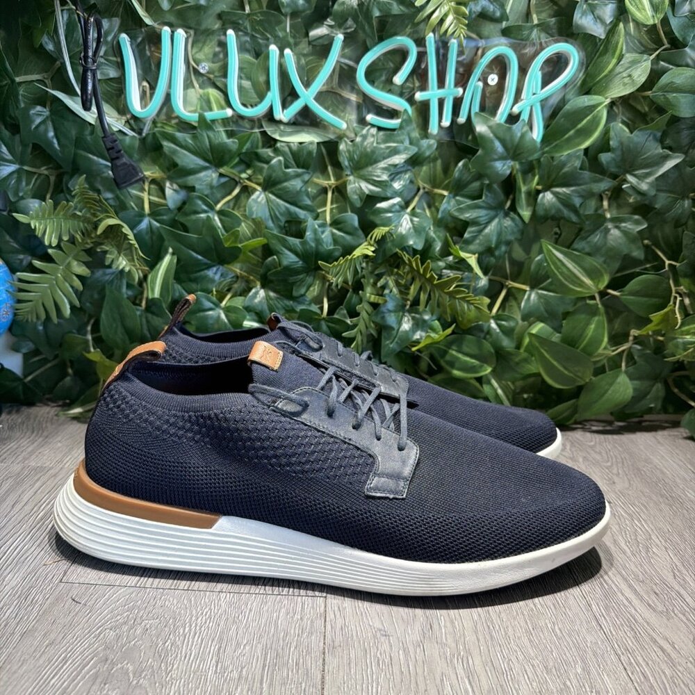 Wolf & Shepherd Swiftknit Derby Navy Blue White Knit Shoes Mens Size 14